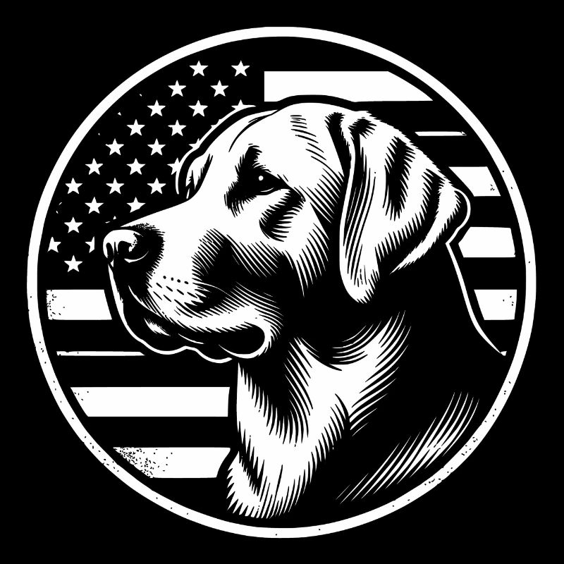 Labrador Retriever Lab avec drapeau américain