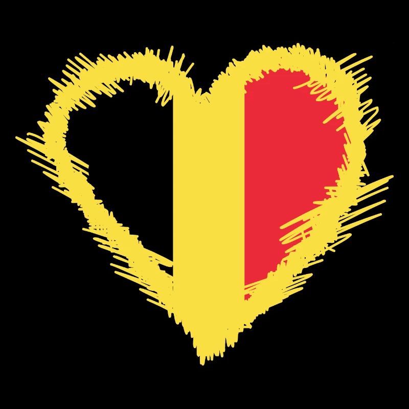 Drapeau belge avec coeur