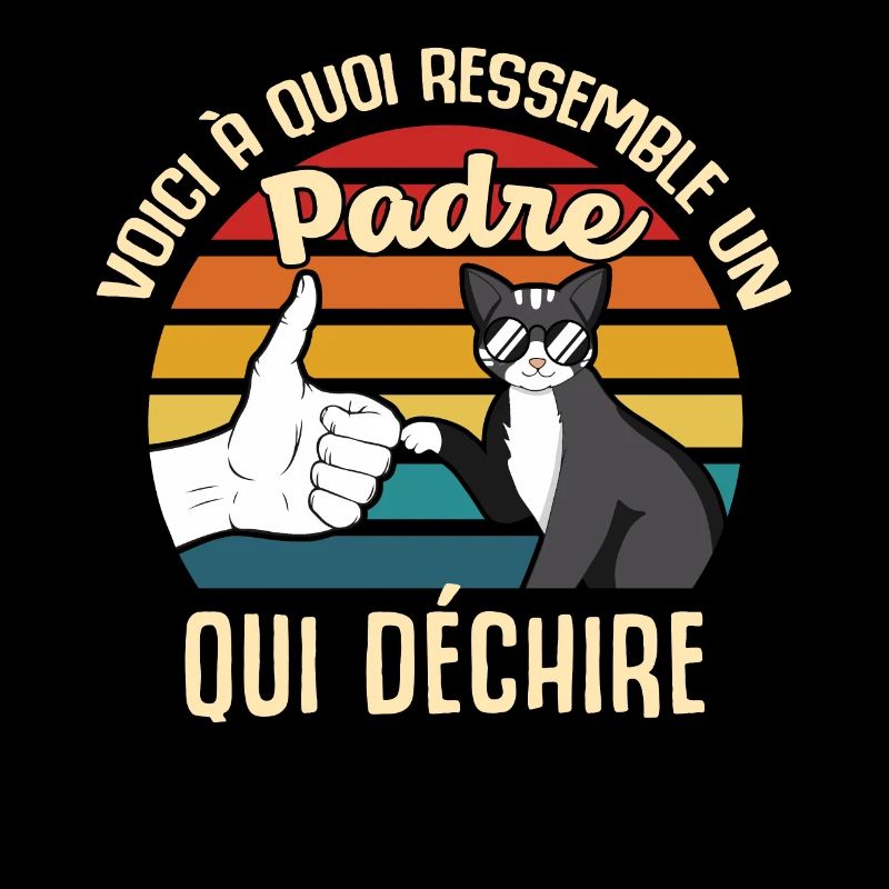 Padre papa cadeau propriétaire chats lunettes cool