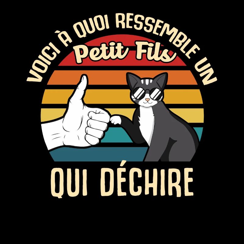 petit fils cadeau propriétaire chats lunettes cool