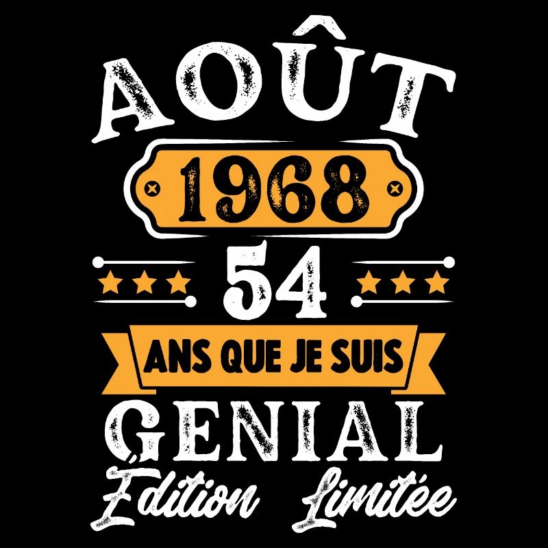Cadeau D'anniversaire 54 Ans Août 1968 Rétro