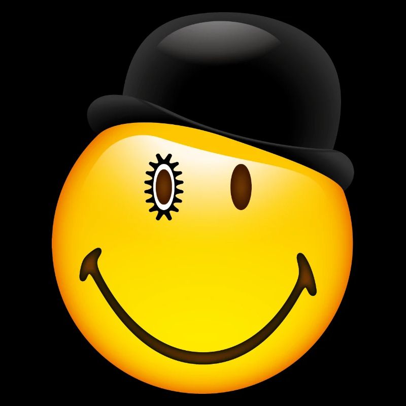 Smiley Glossy Bowler Hat