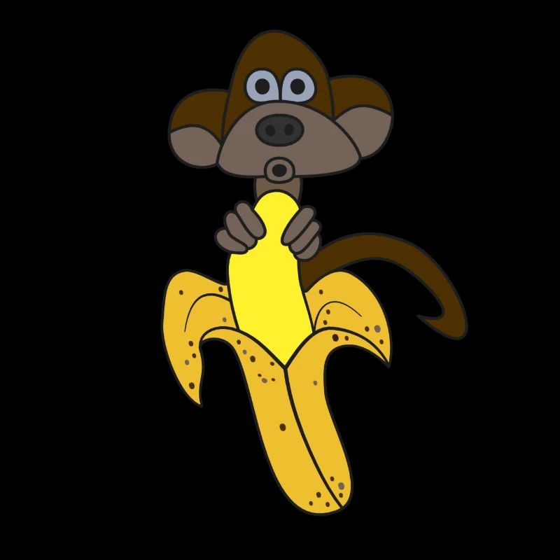 Funny design with a monkey and a banana