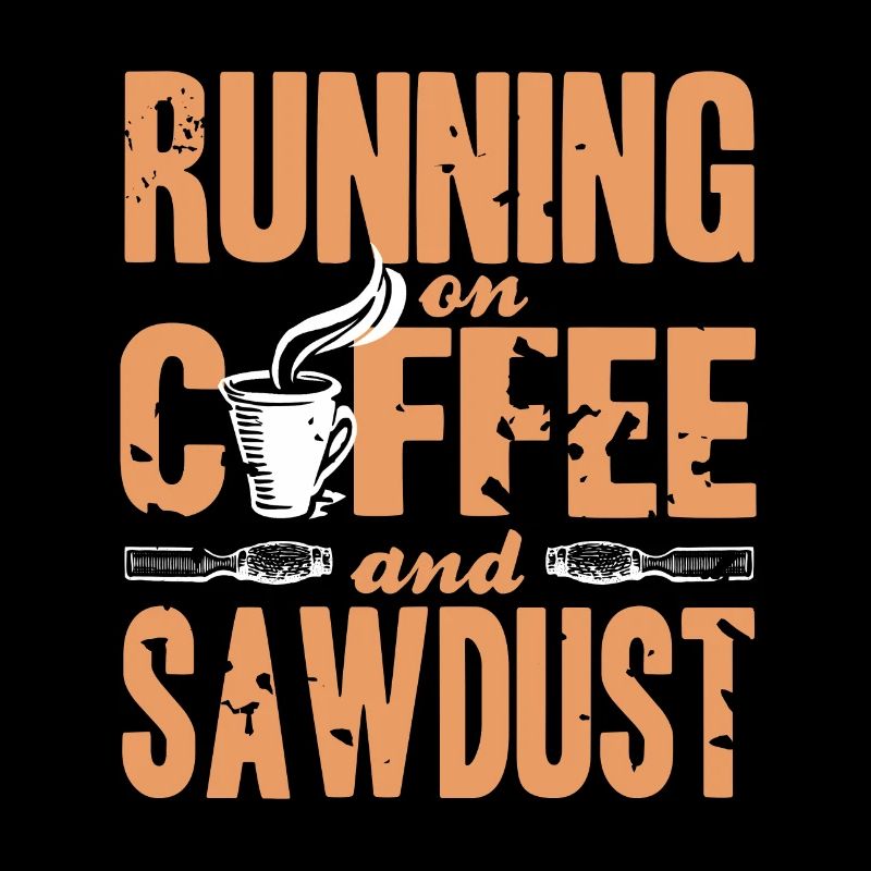 Courir sur le café et la sciure de bois drôle