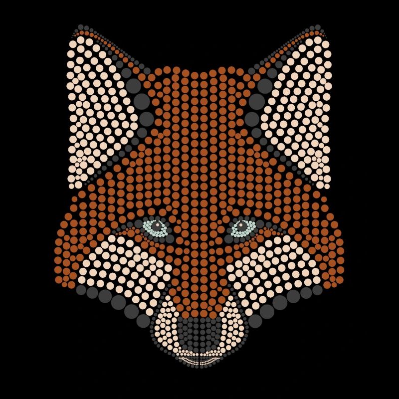 Conception d'animal de la forêt de renard parsemée de tête d'animal