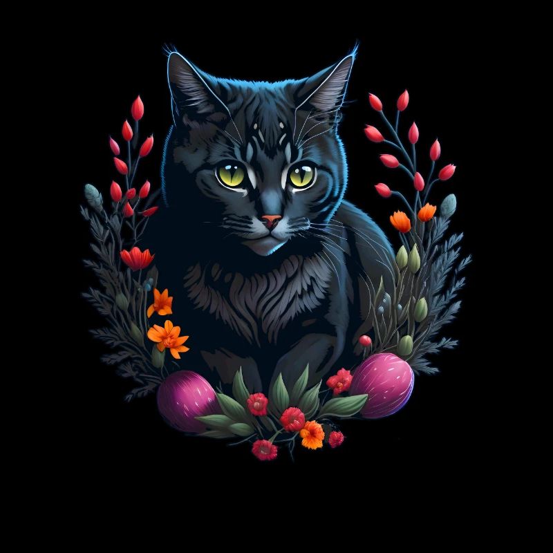 cute cat in easter & spring style cats