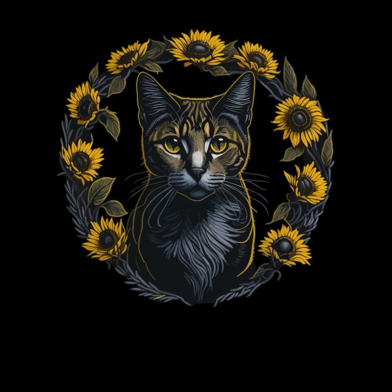 Sonnenblumen Katze Sommer Katze