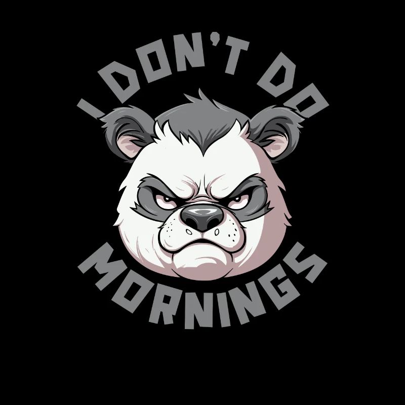 Panda géant Panda Ours Drôle Je Ne Fais Pas De Matins