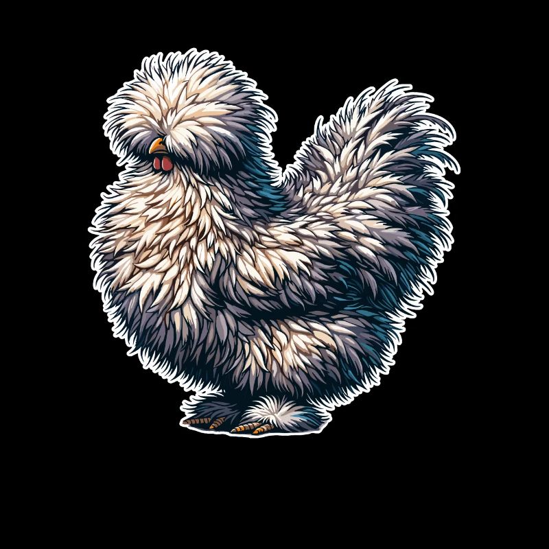 Silkie Chicken Fluffy Silky Chicken Drawing