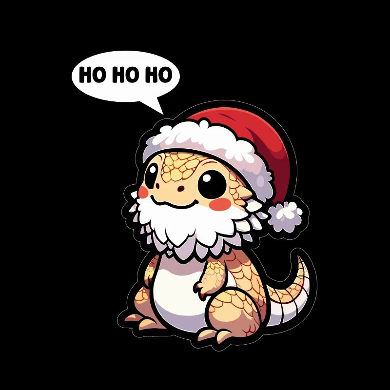 Cute Bearded Dragon Christmas Lizard Gecko