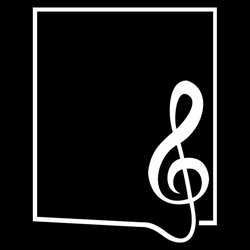 Music clef note melody frame border