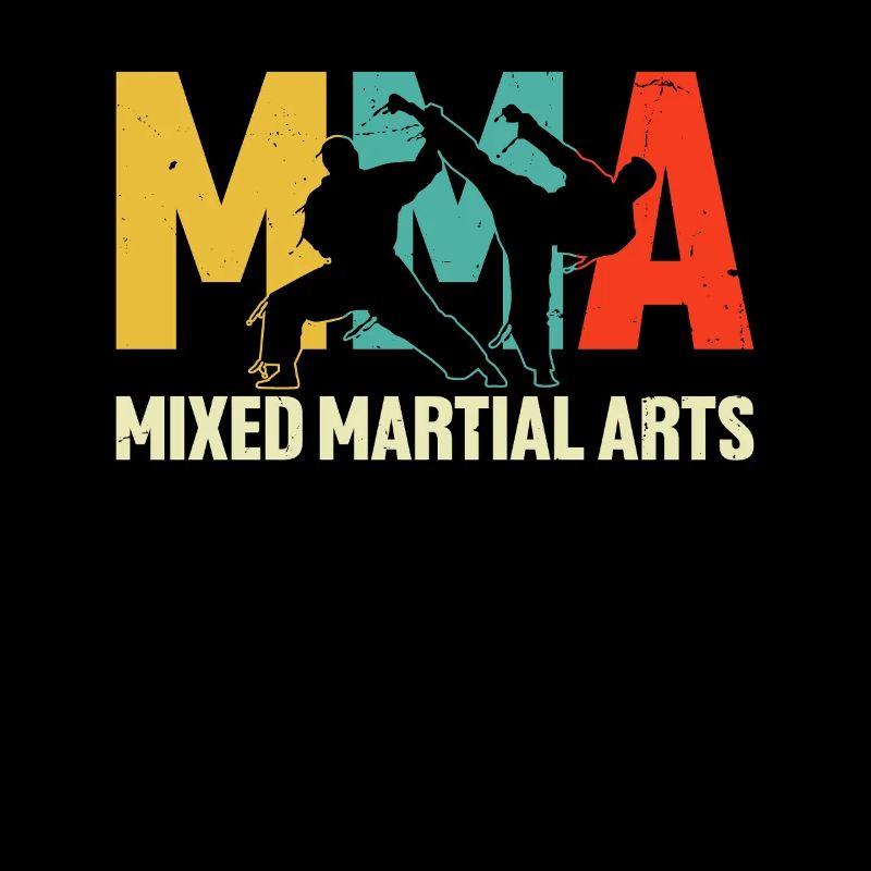 Rétro MMA Combattant Grappling Sport de combat Mixte