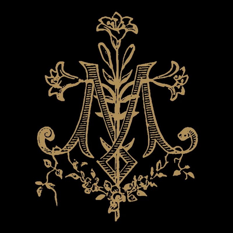 Vintage Virgin Mary Monogram Auspice Maria