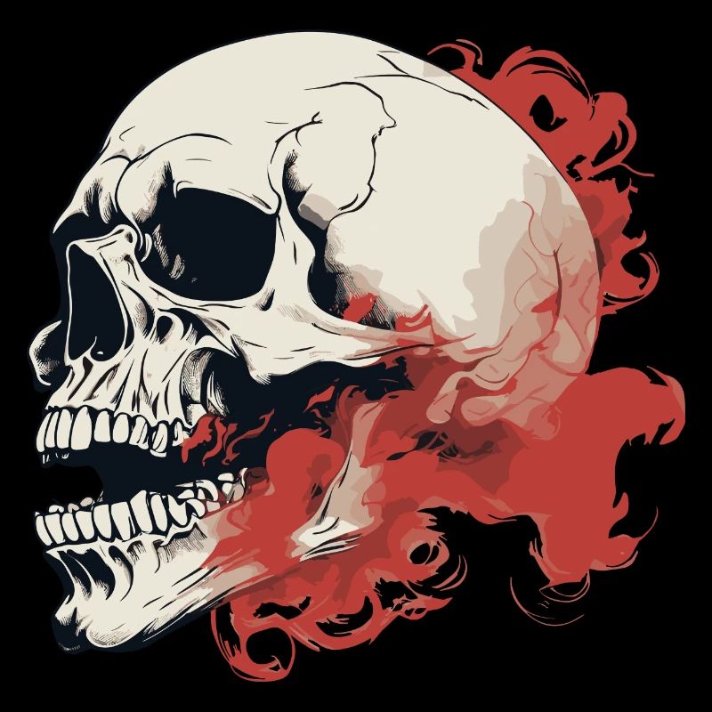 japanese damon art face skull devil oni harajuku