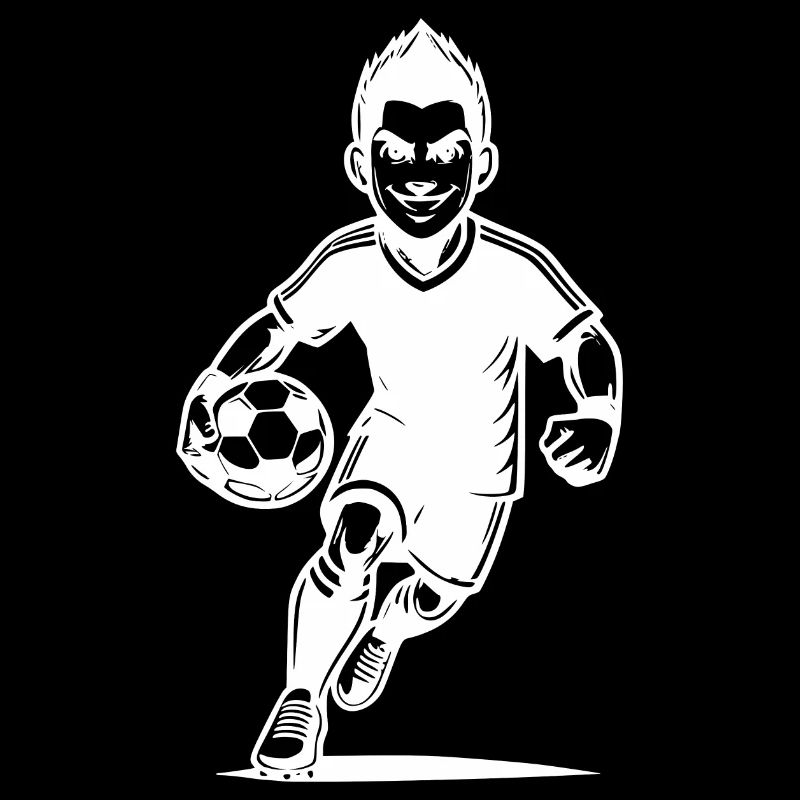 Dynamic soccer player with ball
