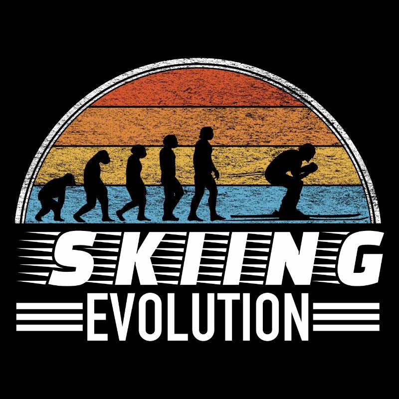 Skier saying evolution