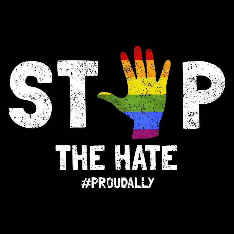 STOP The Hate #PROUDALLY Awesome Retro Pride