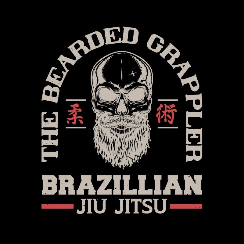 Bearded Grappler Skull Brazili | BrazilianJiuJitsu