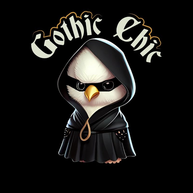Gothic Chic Emo Chicken, Funny Death Metal Goth