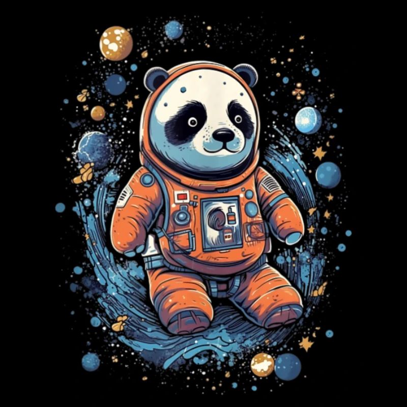 Astronaute Panda Drôle Panda Ours Amant Espace