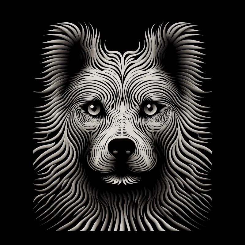 Chef-d’œuvre dynamique de toile de chien Op Art