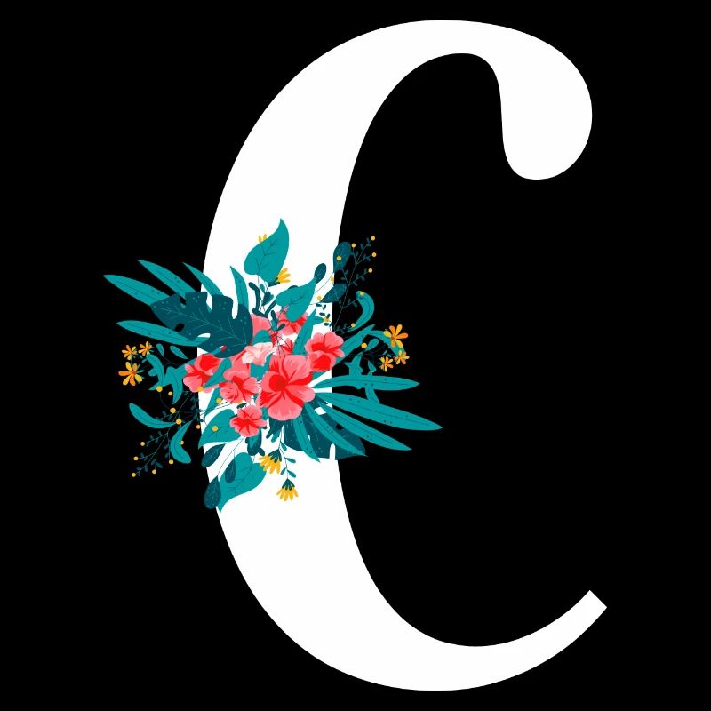 lettre C fleuris