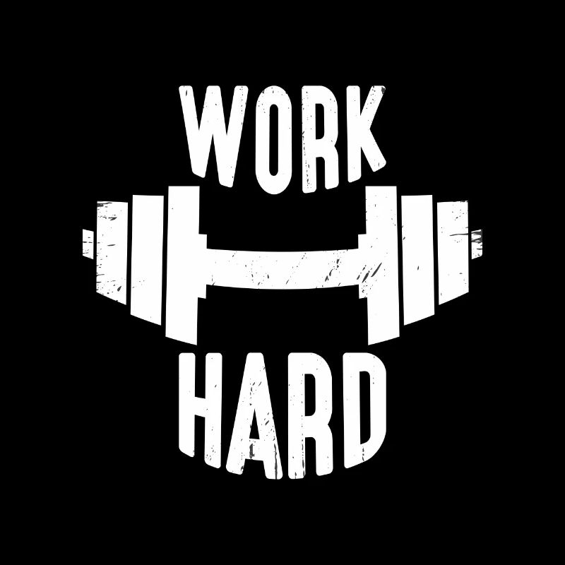 Work Hard Hantel weis