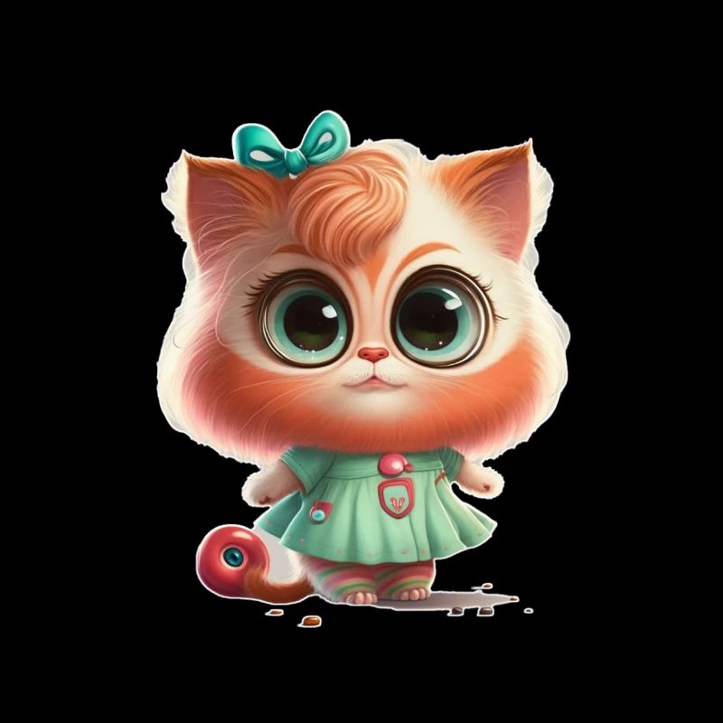 Mignon bébé chat en robe