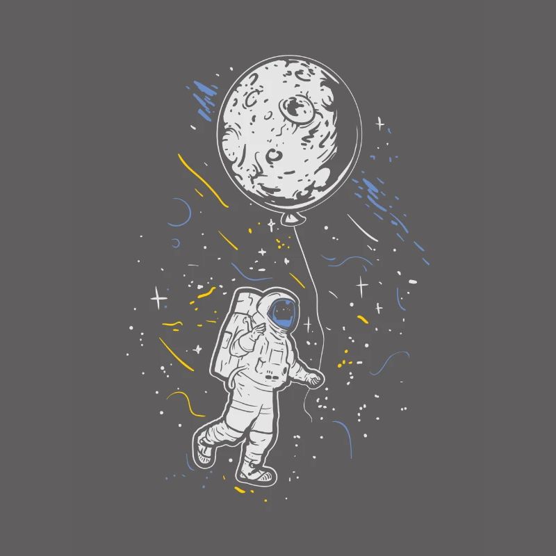 Astronaute avec ballon - Lune spatiale spatiale