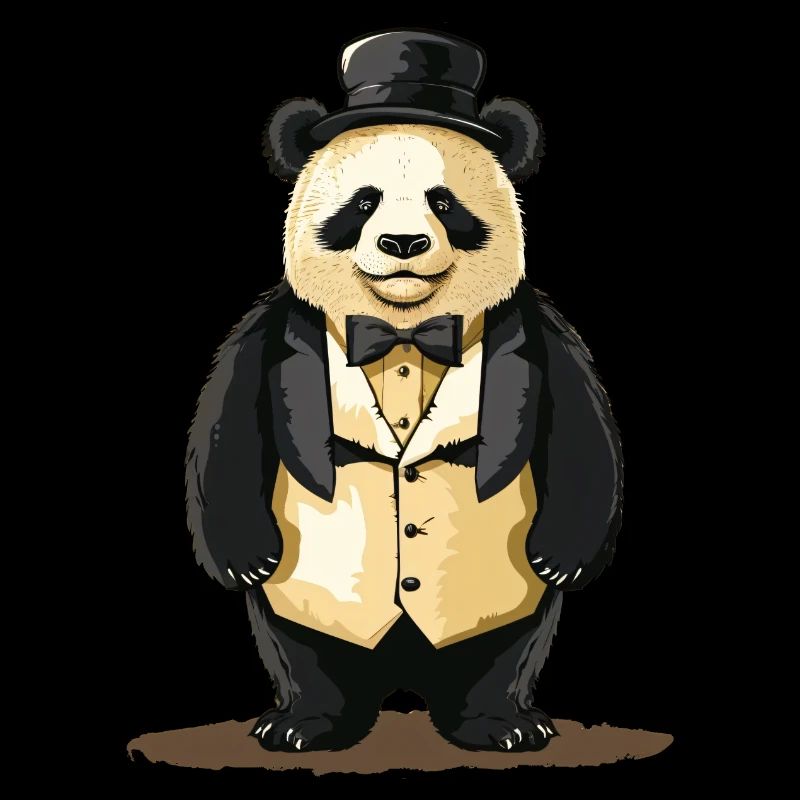 Panda mignon en queue de pie