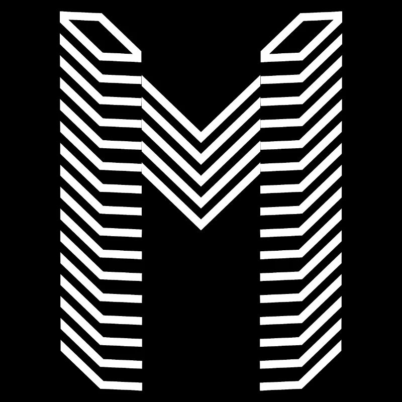 Unique Letter M Logo Design "White"