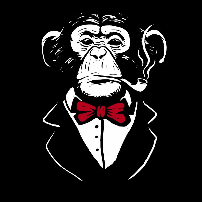 Funny monkey with a suit for monkeys & animal lovers