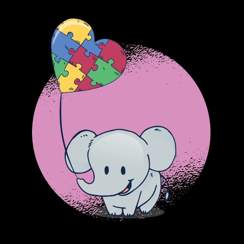 Puzzle ballon bébé éléphant