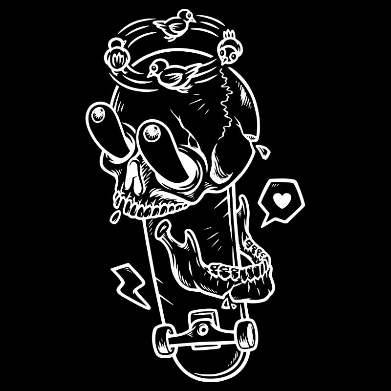Crâne Skateboard Drôle