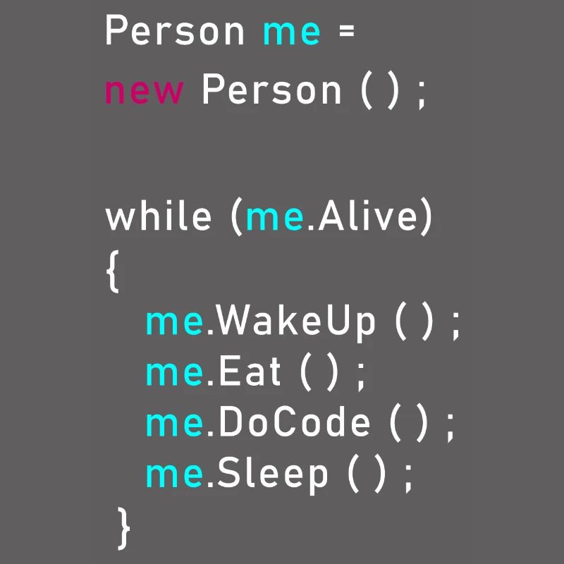 Person me = new person (); Programming Code Java
