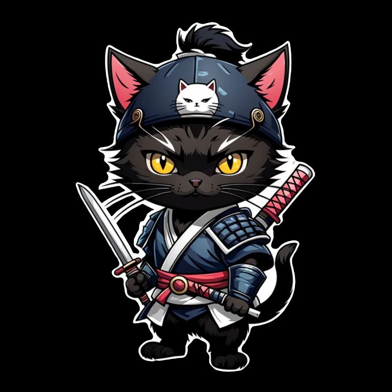 chat ninja - chaton samourai