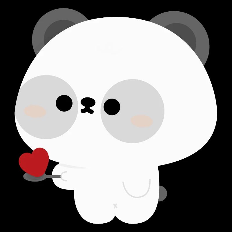Panda nourrissant l’amour