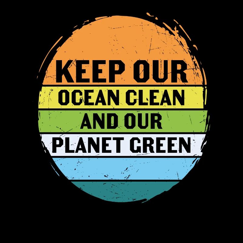 Keep Our Ocean Clean And Planet Green Retro