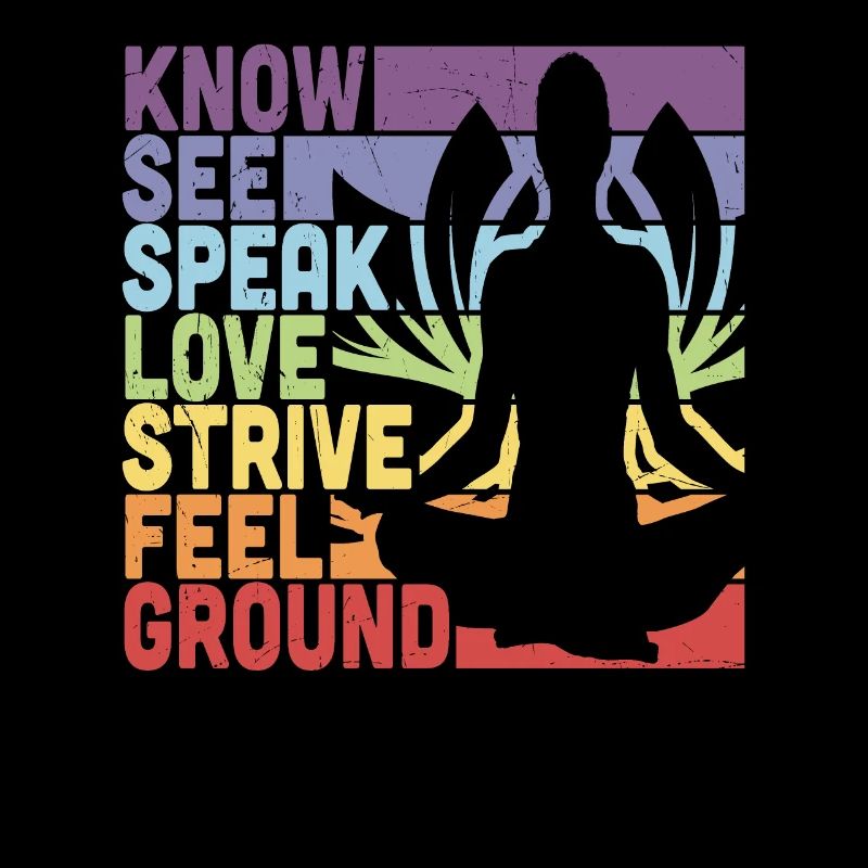 Know See Speak Love Strive Feel Ground Méditation