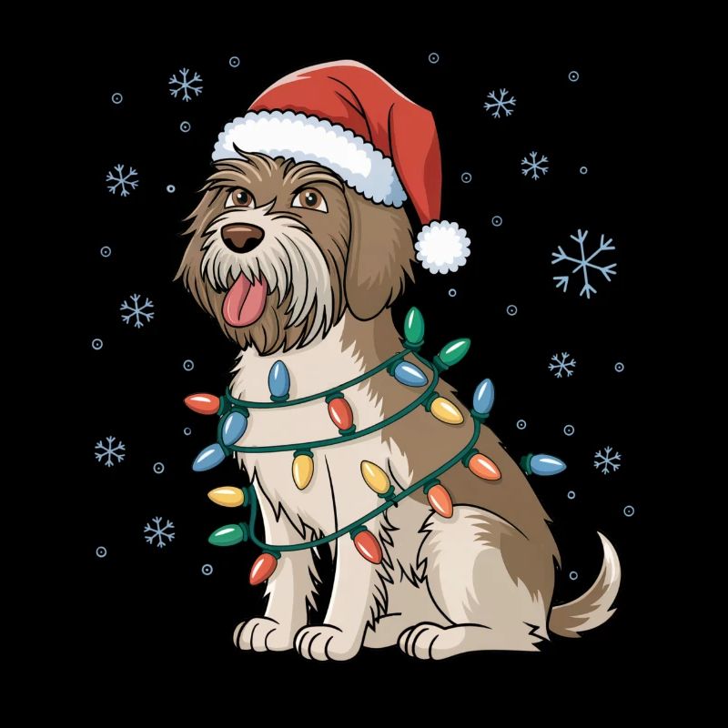 Wirehaired Pointing Griffon Christmas Lights Xmas