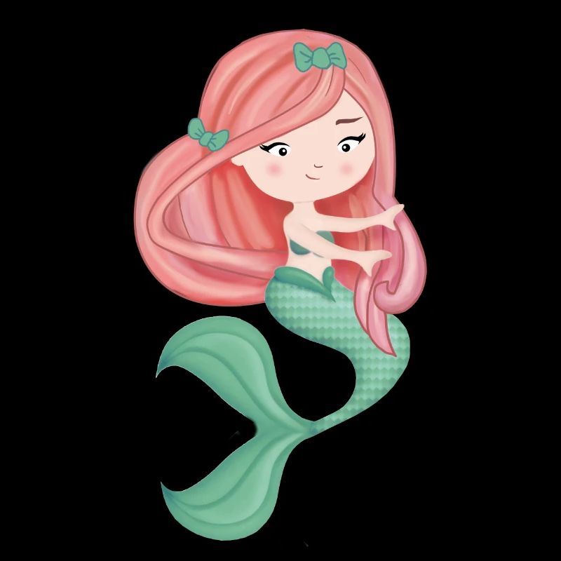 Petite sirene chevelure rousse queue verte