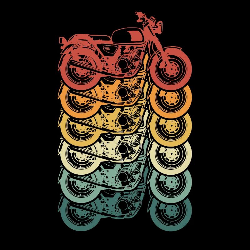 Moto Colorée Rétro
