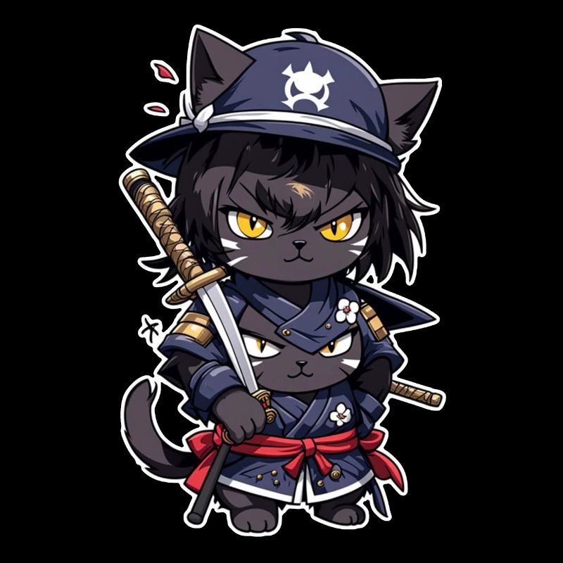 chat ninja - chaton samourai