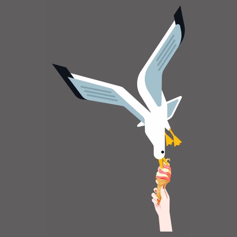 Möwe Eis Geschenk Vogel Dieb