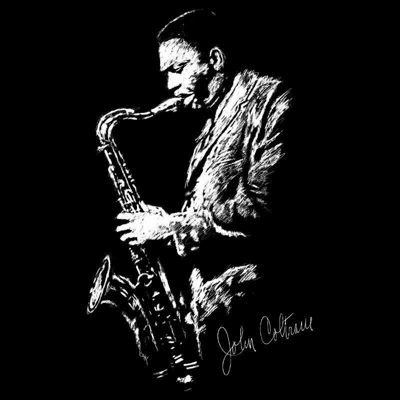 Dessin à la craie de John Coltrane