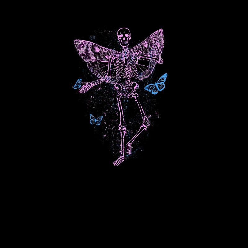Fairycore Squelette bleu Papillon mignon grunge
