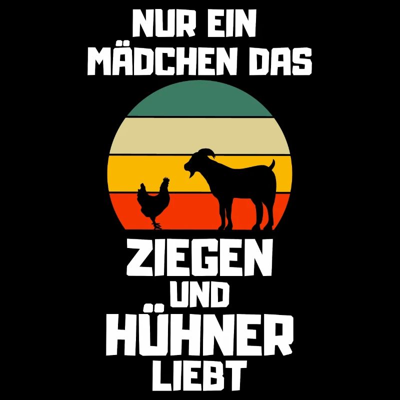 Bauernhof Tier Geschenk Retro Mädchen Huhn Ziege