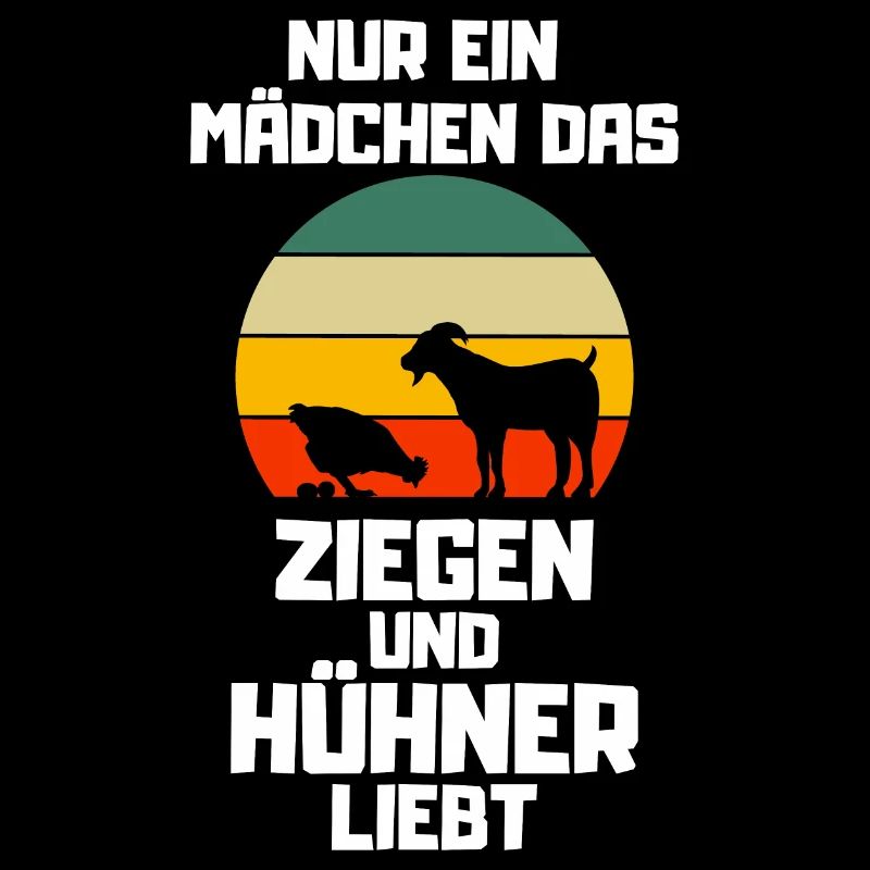 Bauernhof Tier Geschenk Retro Mädchen Hühner Ziege