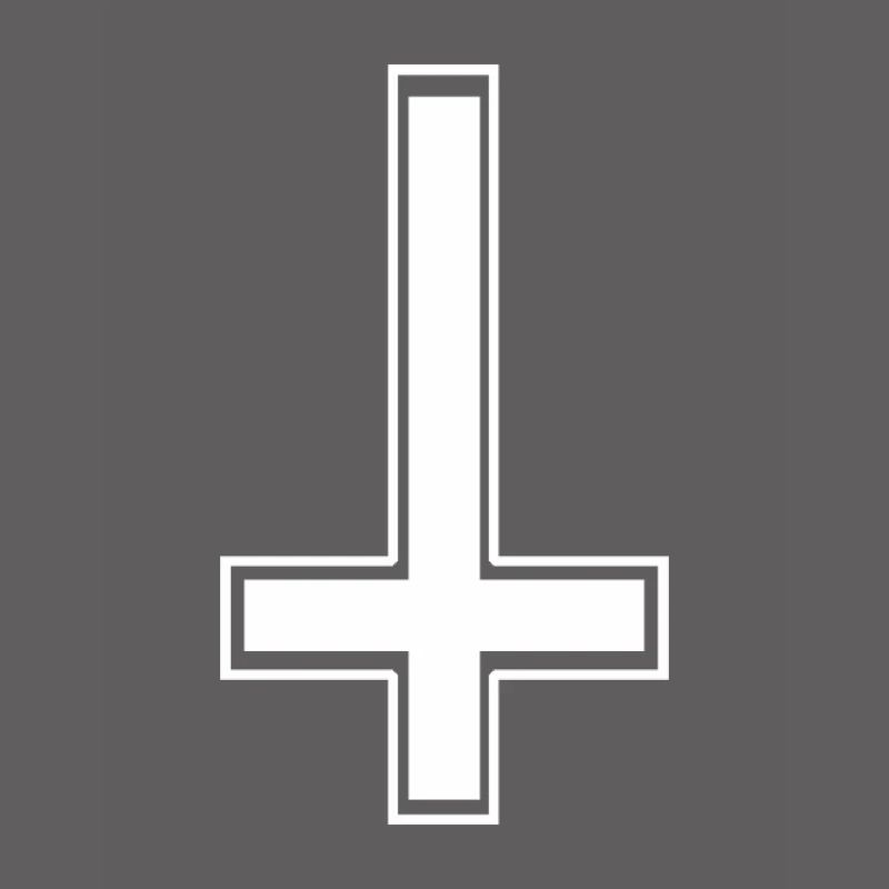 Upside down angular white cross