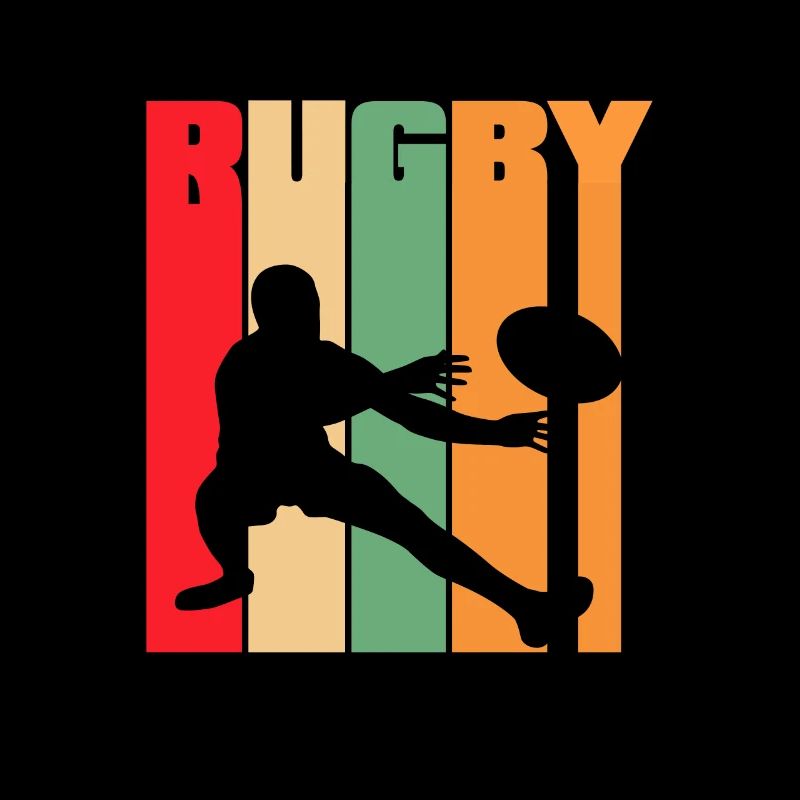 Conception de silhouette rétro rugby